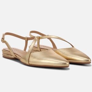 Naturalizer Wide Width Hawaii Gold Slingback Flats